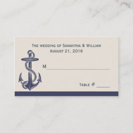 Blue and Ivory Nautical Theme Wedding Escort Card Platzkarte