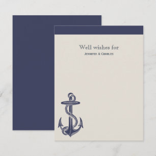 Blue and Ivory Nautical Themed Wedings Wish Einladung