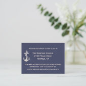 Blue and Ivory Nautical Wedding Card Begleitkarte (Stehend Vorderseite)