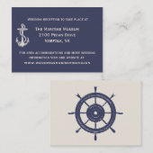 Blue and Ivory Nautical Wedding Card Begleitkarte (Vorne/Hinten)