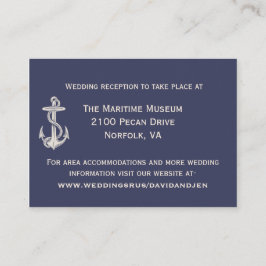 Blue and Ivory Nautical Wedding Card Begleitkarte