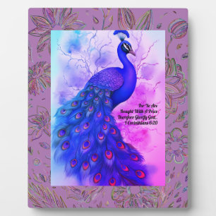 Blue and Lavender Peacock Fotoplatte