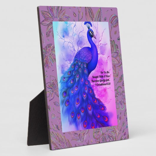 Blue and Lavender Peacock Fotoplatte (Seite)