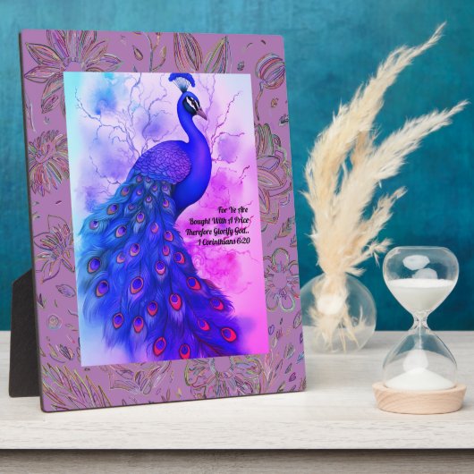 Blue and Lavender Peacock Fotoplatte (Seite)