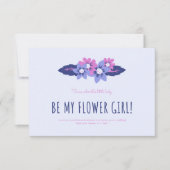 Blue and Lavender Wedding Flower Girl Card Einladung (Vorderseite)