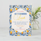 Blue and Lemon Theme Einladung (Stehend Vorderseite)