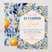 Blue and Lemon Theme Einladung (Vorne/Hinten)