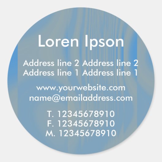 Blue and Light Brown Business / Profil Runder Aufkleber (Vorderseite)