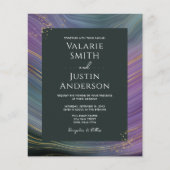 Blue and Lila Agate Stone Budget Wedding (Vorderseite)