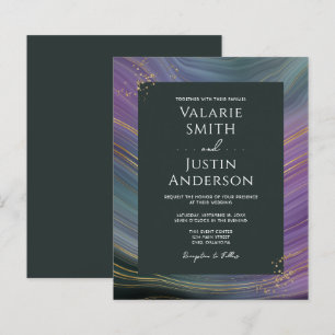 Blue and Lila Agate Stone Budget Wedding