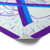 Blue and Lila Awareness Ribbon Angel Poster (Ecke)
