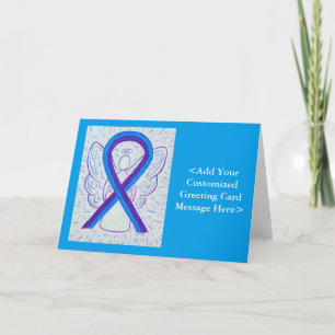 Blue and Lila Awareness Ribbon Personalisiert Card Karte