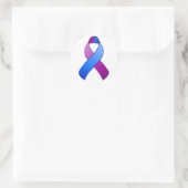 Blue and Lila Awareness Ribbon Round Sticker (Tasche)