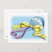 Blue and Lila Baby Rattle Postkarte (Vorne/Hinten)