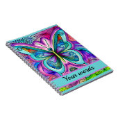 Blue and Lila Butterfly Spiral Foto Notebook Notizblock (Rechte Seite)