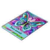 Blue and Lila Butterfly Spiral Foto Notebook Notizblock (Linke Seite)