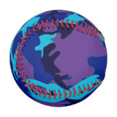 Blue and Lila Camouflage Pattern Baseball (Vorderseite Links)