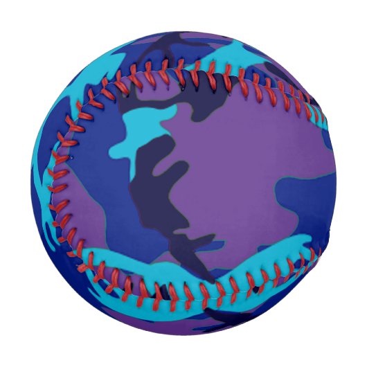 Blue and Lila Camouflage Pattern Baseball (Vorderseite Links)