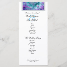 Blue and Lila Dahlia Lace Accent Wedding Program Programm