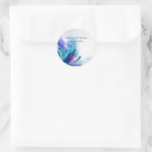 Blue and Lila Floral Wedding Umschlag Aufkleber (Tasche)