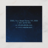 Blue and Lila Geodes Butterfly Square Business C Quadratische Visitenkarte (Rückseite)