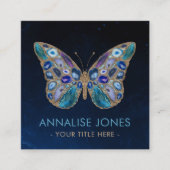 Blue and Lila Geodes Butterfly Square Business C Quadratische Visitenkarte (Vorderseite)
