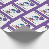 Blue and Lila Girl baby Shark wrack Geschenkpapier (Ecke)
