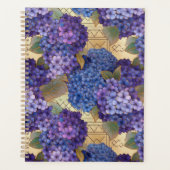Blue and Lila Hydrangea Chiyogami Planner Planer (Vorderseite)