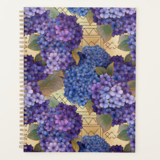 Blue and Lila Hydrangea Chiyogami Planner Planer