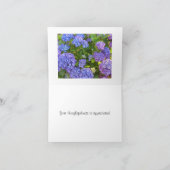 Blue and Lila Hydrangea Vielen Dank Dankeskarte (Innenseite)