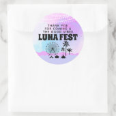 Blue and Lila Music Festival Vielen Dank Runder Aufkleber (Tasche)