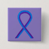Blue and Lila Ribbon Awareness Custom Button (Vorderseite)