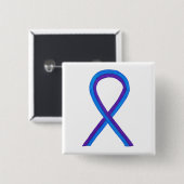 Blue and Lila Ribbon Awareness Custom Button (Vorne & Hinten)