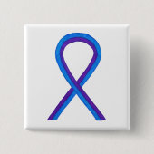 Blue and Lila Ribbon Awareness Custom Button (Vorderseite)