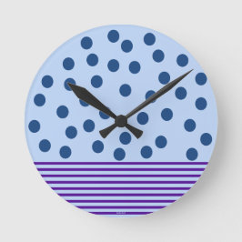 Blue and Lila Time for Fun Runde Wanduhr