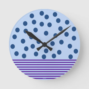 Blue and Lila Time for Fun Runde Wanduhr