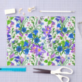 Blue and Lila Watercolor Garden Blume Seidenpapier (Handwerk)