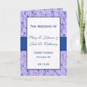 Blue and Lilac Wedding Program Einladung (Vorderseite)