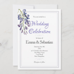Blue and Lilac Wisteria Wedding Einladung