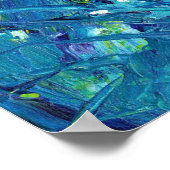 Blue and Lime Green Art Poster (Ecke)