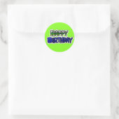 Blue and Lime Green Happy Birthday Stickers (Tasche)