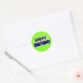 Blue and Lime Green Happy Birthday Stickers (Umschlag)