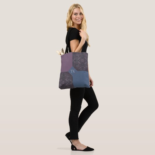 Blue and Mauve Tote Bag Tasche (Am Model)