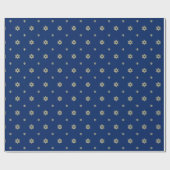 Blue and Metallic Gold Star und Snowflakes Geschenkpapier (Flach)