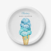 Blue and Minze Green Ice Cream Baby Dusche Pappteller (Vorderseite)