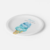 Blue and Minze Green Ice Cream Baby Dusche Pappteller (Schrägansicht)