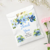Blue and Navy Flowers Bridal Shower Thank You Geschenktütchen (Versiegelt)