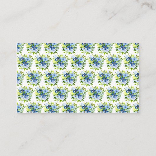 Blue and Navy Flowers with Foliage  Begleitkarte (Rückseite)