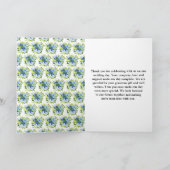 Blue and Navy Flowers with Foliage Dankeskarte (Innenseite)