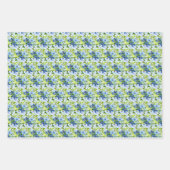 Blue and Navy Flowers with Foliage Geschenkpapier Set (Vorderseite 2)